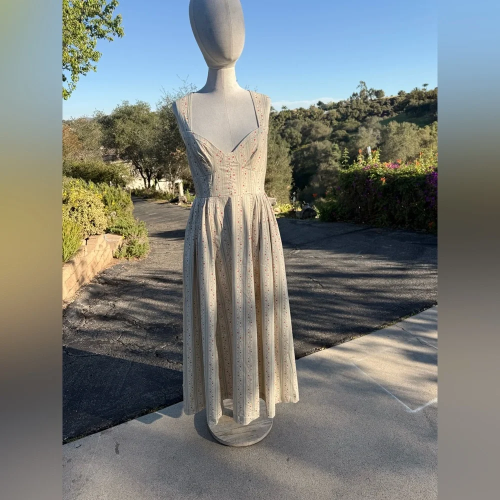 7 For All Mankind Cream Maxi Dress - Picture 3 of 7